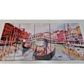 5-PIECE CANVAS PRINT VENETIAN GONDOLA - PICTURES OF CITIES - PICTURES