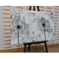 CANVAS PRINT DANDELION IN A MODERN DESIGN - BLACK AND WHITE PICTURES - PICTURES