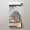 SAMOLEPÍCÍ TAPETA BAREVNÍ DINOSAUŘI V KRAJINĚ - DĚTSKÉ TAPETY - TAPETY