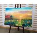 CANVAS PRINT OIL PAINTING OF MEADOW FLOWERS - PICTURES OF NATURE AND LANDSCAPE - PICTURES