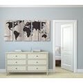 5-PIECE CANVAS PRINT MAP ON A WOODEN BACKGROUND - PICTURES OF MAPS - PICTURES