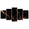 5-DÍLNÝ OBRAZ ZLATÉ ŽÍLY V TEMNOTĚ - MARBLE PICTURES - PICTURES