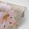 SELF ADHESIVE WALL MURAL LILY ON AN ELEGANT LEAF - SELF-ADHESIVE WALLPAPERS - WALLPAPERS