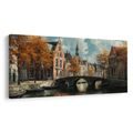 OBRAZ KLIDNÁ PODZIMNÍ ULICE - BAREVNÉ DOMY - OBRAZY