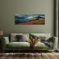 WANDBILD LANDSCHAFT MIT NEBLIGEM TAL - WANDBILDER FELDER UND WIESEN - BILDER