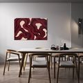 TABLEAU SUR TOILE – LIGNES ORGANIQUES CARMIN - IMAGES FORMES ABSTRAITES - TABLEAUX