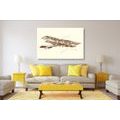 CANVAS PRINT RETRO BIPLANE - VINTAGE AND RETRO PICTURES - PICTURES