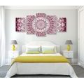 5-TEILIGES WANDBILD MANDALA DER HARMONIE AUF ROSA HINTERGRUND - BILDER MIT FENG SHUI-MOTIVEN - BILDER