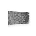 CANVAS PRINT TEXTURE OF MANDALA IN BLACK AND WHITE - BLACK AND WHITE PICTURES - PICTURES