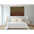 WANDBILD GOLDENES ORIENTALISCHES MANDALA - BILDER MIT FENG SHUI-MOTIVEN - BILDER