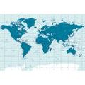 SELF ADHESIVE WALLPAPER POLITICAL MAP OF THE WORLD IN BLUE - SELF-ADHESIVE WALLPAPERS - WALLPAPERS