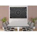 CANVAS PRINT ORIENTAL MANDALA IN BLACK AND WHITE - BLACK AND WHITE PICTURES - PICTURES