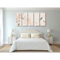 5-PIECE CANVAS PRINT VINTAGE STILL LIFE WITH A BUTTERFLY - VINTAGE AND RETRO PICTURES - PICTURES