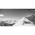 CANVAS PRINT OF SNOWY MOUNTAINS IN BLACK AND WHITE - BLACK AND WHITE PICTURES - PICTURES