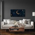 WANDBILD LUNARER SCHEIN ZWISCHEN STERNEN - WANDBILDER MOND - BILDER