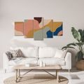 TABLEAU EN 5 PARTIES – FORMES ABSTRAITES COLORÉES - IMAGES FORMES ABSTRAITES - TABLEAUX