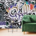 SELF ADHESIVE WALLPAPER TRENDY PURPLE GRAFFITI WALL - WALLPAPERS - 🔥 TOTAL SALE 🔥