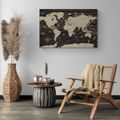 DECORATIVE PINBOARD MAP ON A WOODEN BACKGROUND - PICTURES ON CORK - PICTURES