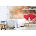 SELBSTKLEBENDE FOTOTAPETE ROTE HERZEN AUF HOLZ - SELBSTKLEBENDE TAPETEN - TAPETEN
