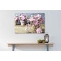 CANVAS PRINT ROMANTIC PINK CARNATION IN A VINTAGE TOUCH - VINTAGE AND RETRO PICTURES - PICTURES