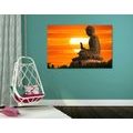 QUADRO DI UNA STATUA DI BUDDHA AL TRAMONTO - QUADRI FENG SHUI - QUADRI