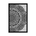 POSTER FLORALES MANDALA IN SCHWARZ-WEISS - FENG SHUI - POSTER