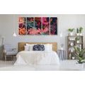 5-PIECE CANVAS PRINT FLOWERS IN AN ABSTRACT SENSE - ABSTRACT PICTURES - PICTURES