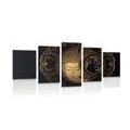 5-PIECE CANVAS PRINT HARMONIOUS POWER OF BUDDHA - PICTURES FENG SHUI - PICTURES