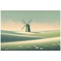 SELBSTKLEBENDE FOTOTAPETE LANDSCHAFT MIT WINDMÜHLE - TAPETEN FELDER UND WIESEN - TAPETEN