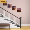 CANVAS PRINT SET NATURE FULL OF ROMANTIC COLORS - SET OF PICTURES - PICTURES
