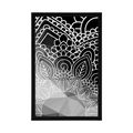 POSTER ELEMENTE DES MANDALAS IN SCHWARZ-WEISS - SCHWARZ-WEISS - POSTER