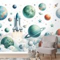 SAMOLEPÍCÍ TAPETA DĚTSKÝ VESMÍRNÝ SVĚT S RAKETAMI - ΠΑΙΔΙΚΉ ΤΑΠΕΤΣΑΡΊΑ - ΤΑΠΕΤΣΑΡΊΕΣ