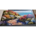 QUADRO IN 5 PARTI MARE E FIORI - QUADRI DI NATURA E PAESAGGIO - QUADRI