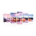 5-PIECE CANVAS PRINT SNOWY MOUNTAIN VILLAGE - PICTURES OF NATURE AND LANDSCAPE - PICTURES