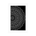 POSTER CU PASSEPARTOUT MANDALA ÎN STILUL VINTAGE ÎN DESIGN ALB-NEGRU - ALB-NEGRU - POSTERE