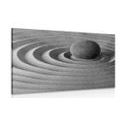 CANVAS PRINT RELAXATION STONE IN BLACK AND WHITE - BLACK AND WHITE PICTURES - PICTURES