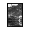 AFFICHE OEIL DE MER DANS LES TATRAS EN NOIR ET BLANC - NOIR ET BLANC - AFFICHES