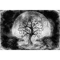WALLPAPER BLACK AND WHITE MAGICAL TREE OF LIFE - BLACK AND WHITE WALLPAPERS - WALLPAPERS