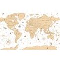 CANVAS PRINT BEIGE MAP - PICTURES OF MAPS - PICTURES