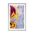 POSTER WITH MOUNT ABSTRACTION IN EBRU STYLE - ABSTRACT AND PATTERNED - POSTERS