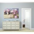 WANDBILD ROMANTISCHE ROSA NELKE MIT VINTAGE-TOUCH - VINTAGE- UND RETRO-BILDER - BILDER