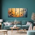 5-TEILIGES WANDBILD MUSIKALISCHE HARMONIE IN FARBEN - MUSIKBILDER - BILDER