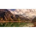 CANVAS PRINT LAKE IN THE MOUNTAINS - PICTURES OF NATURE AND LANDSCAPE - PICTURES