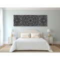 CANVAS PRINT MANDALA OF LOVE IN BLACK AND WHITE - BLACK AND WHITE PICTURES - PICTURES