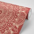 SELF ADHESIVE WALLPAPER MANDALA ON A BURGUNDY BACKGROUND - SELF-ADHESIVE WALLPAPERS - WALLPAPERS