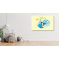 CANVAS PRINT HELICOPTER IN THE CLOUDS - CHILDRENS PICTURES - PICTURES