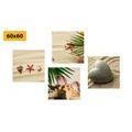 CANVAS PRINT SET STILL LIFE OF A SANDY BEACH - SET OF PICTURES - PICTURES