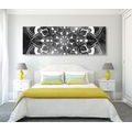 CANVAS PRINT MODERN MANDALA WITH AN ORIENTAL PATTERN IN BLACK AND WHITE - BLACK AND WHITE PICTURES - PICTURES