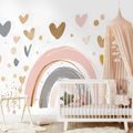 TAPETE PASTELLREGENBOGEN UND HERZEN - KINDERTAPETEN - TAPETEN
