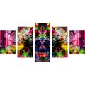 5-PIECE CANVAS PRINT ABSTRACT FEMALE FACE - POP ART PICTURES - PICTURES